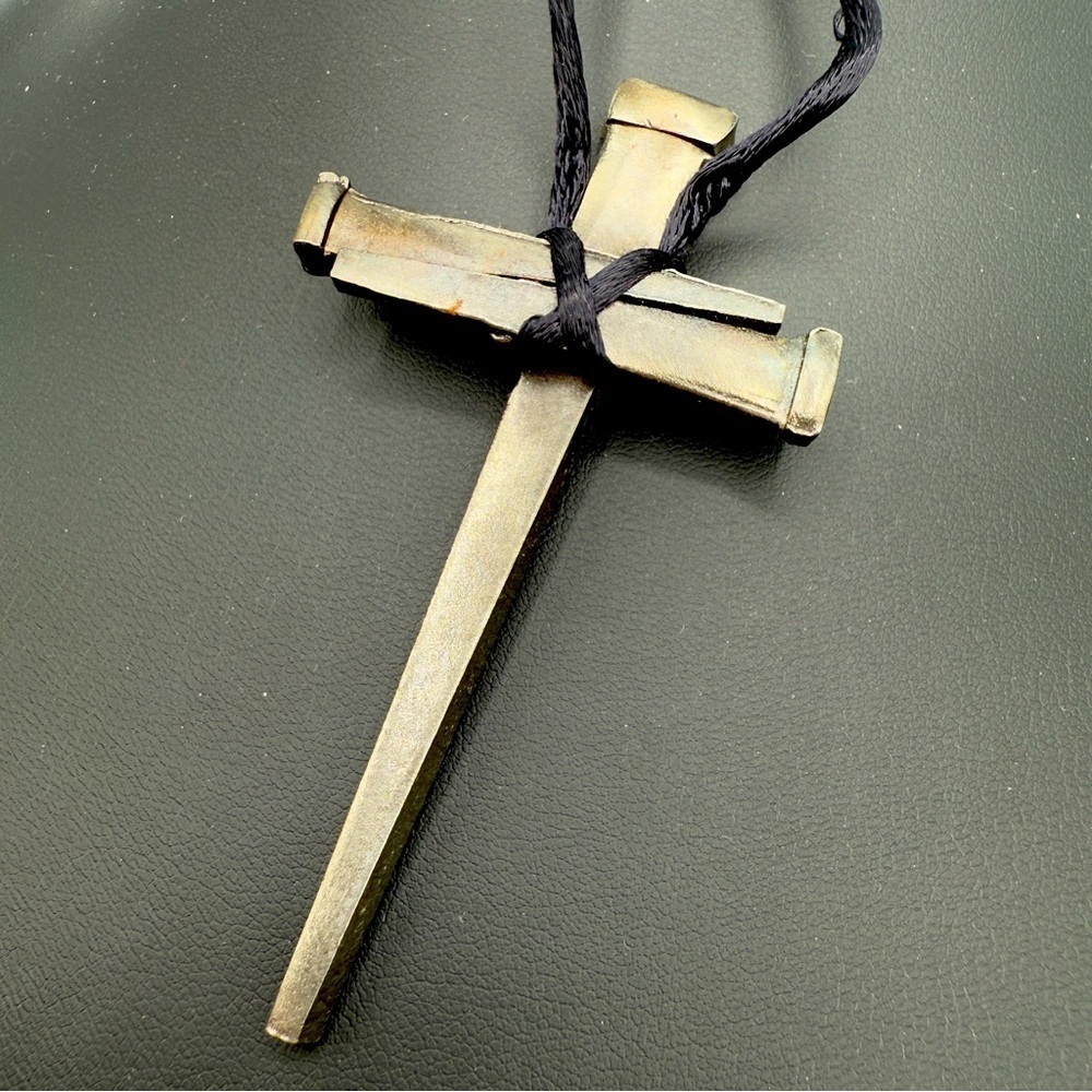 Metal Nail Cross Pendant Necklace